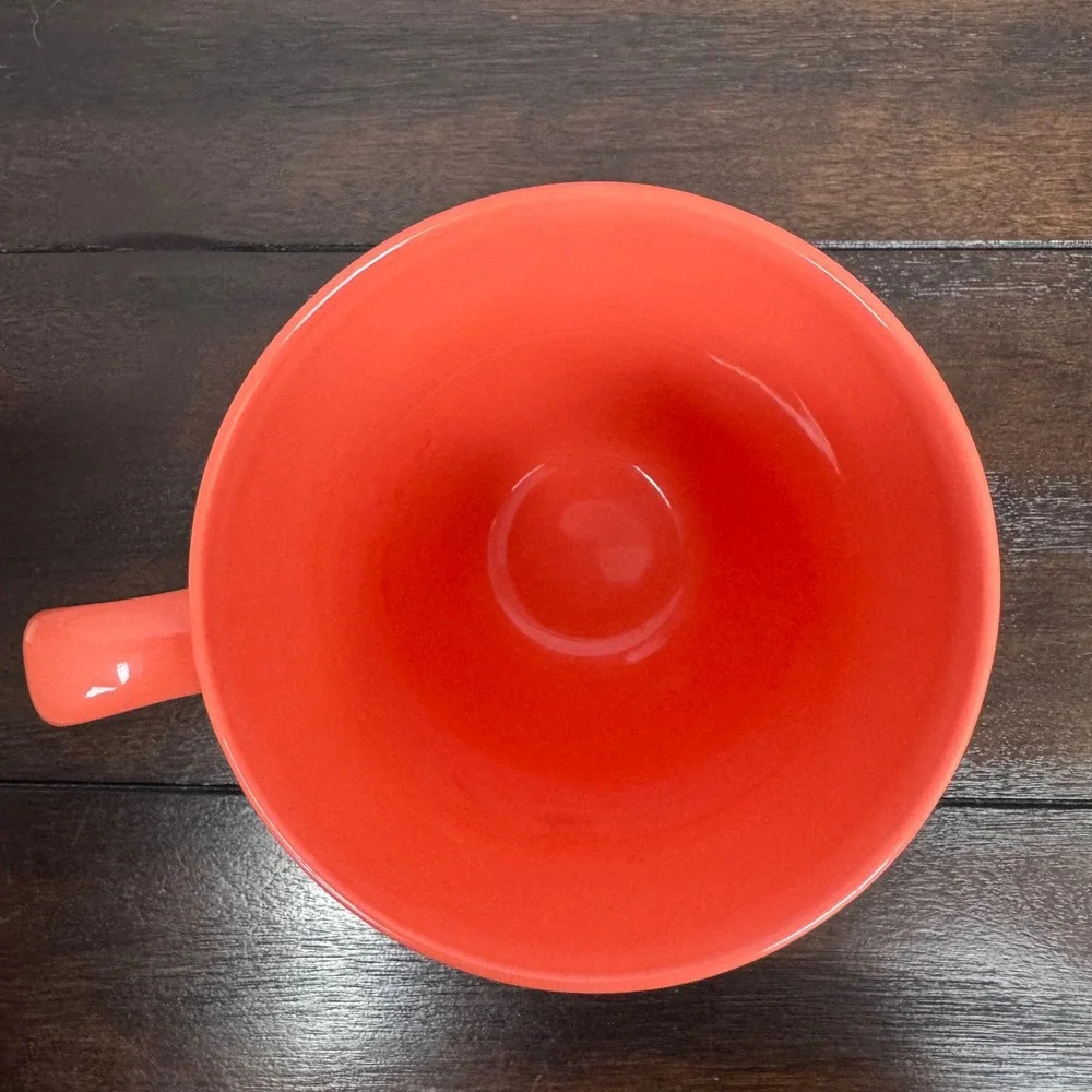 Vintage 2006 Starbucks Orange Embossed 12oz Coffee Mug Tea Cocoa
